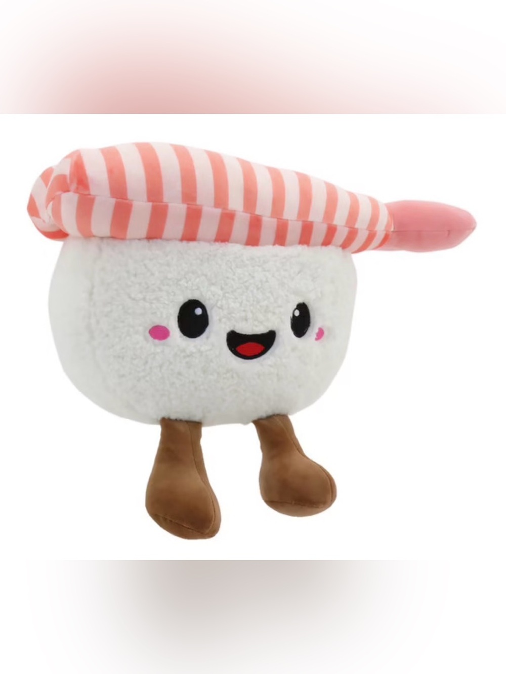 Smoochy Pals Cute Pink & White Sushi Plush Toy with Brown Legs